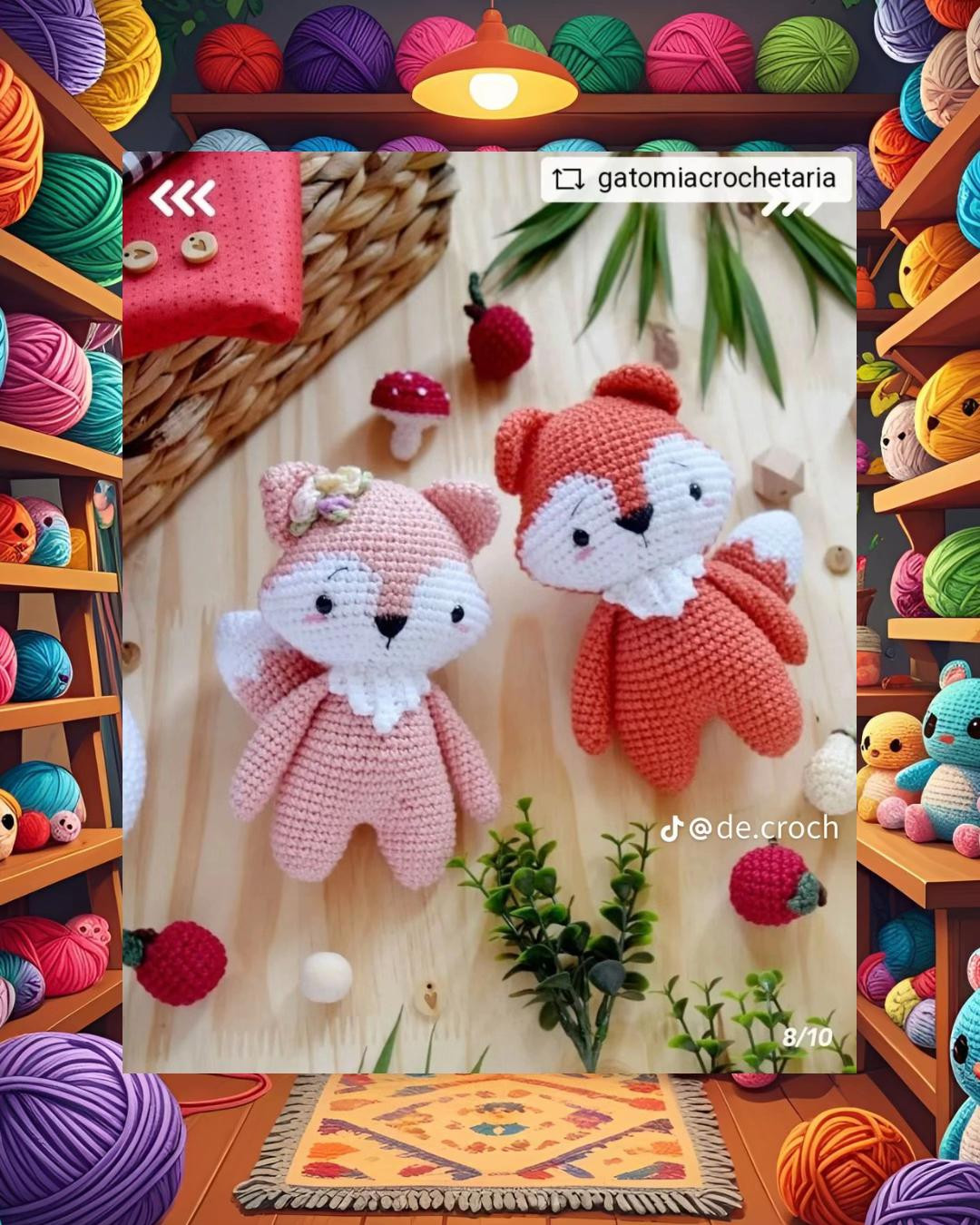 Milly e Melvin: Tutorial Gratuito de Amigurumi de Raposinhas