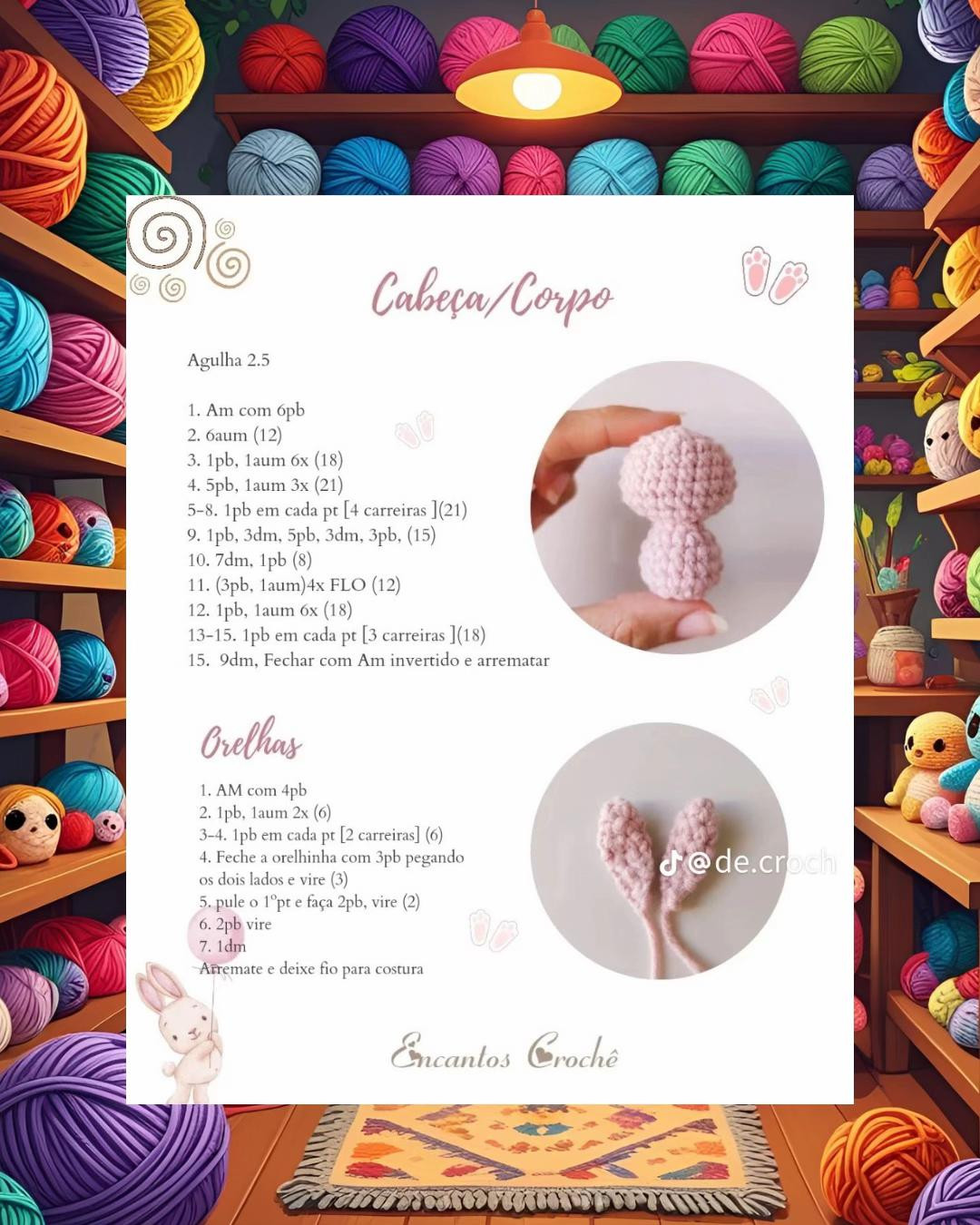 Mini Coelhinho: Receita Grátis para Criar Amigurumi Adorável