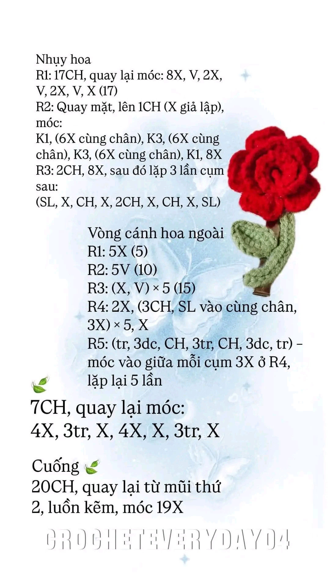 móc len cài tóc