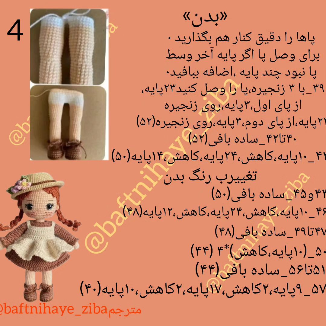 متن کامل الگوی عروسک بافتنی با کلاه و váy