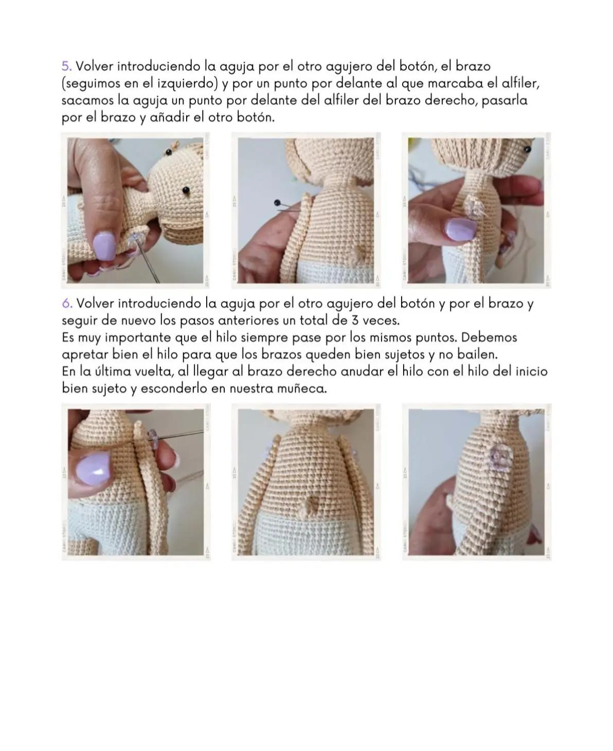 Muñeca de crochet con auriculares y falda roja vibrante