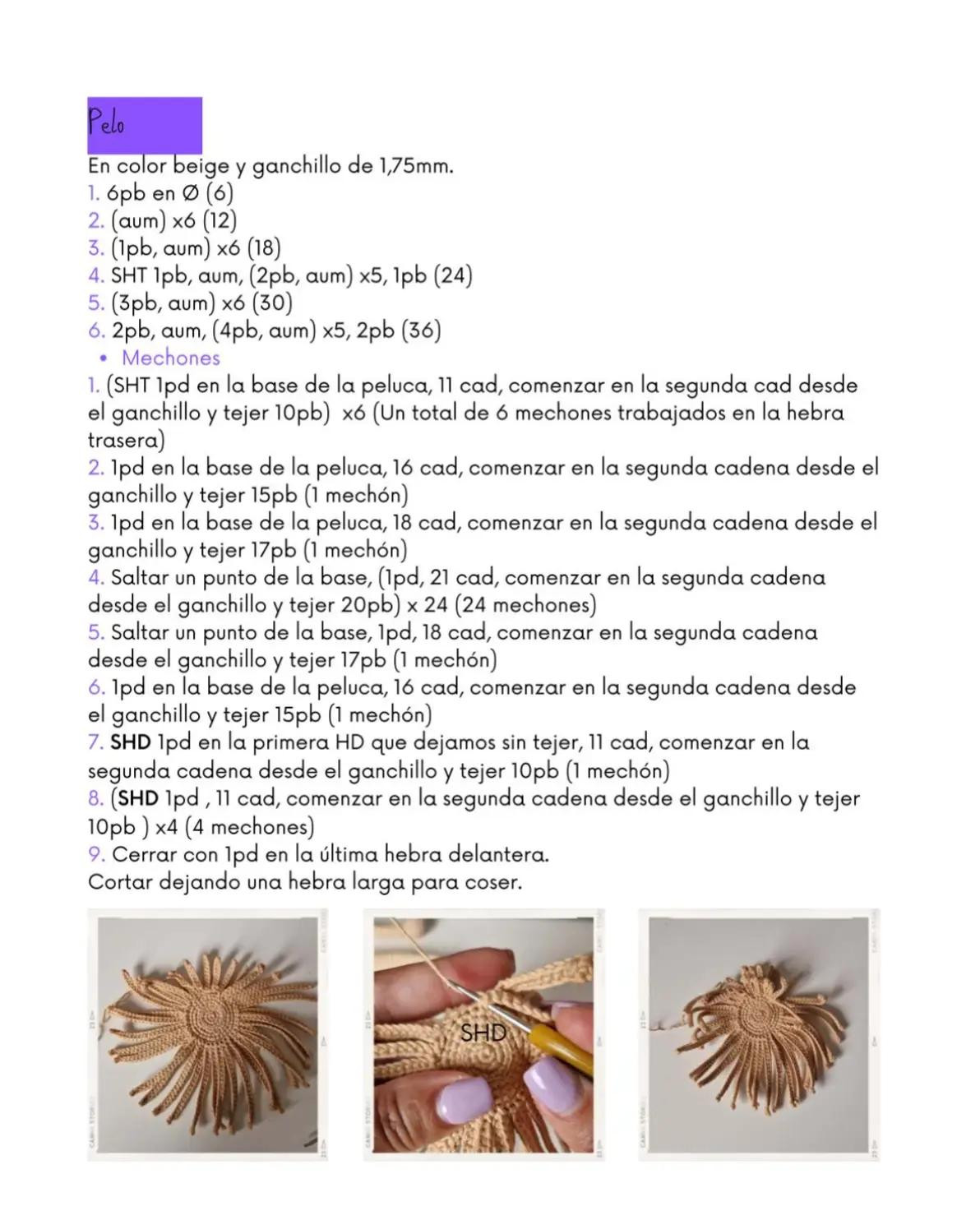 Muñeca de crochet con auriculares y falda roja vibrante