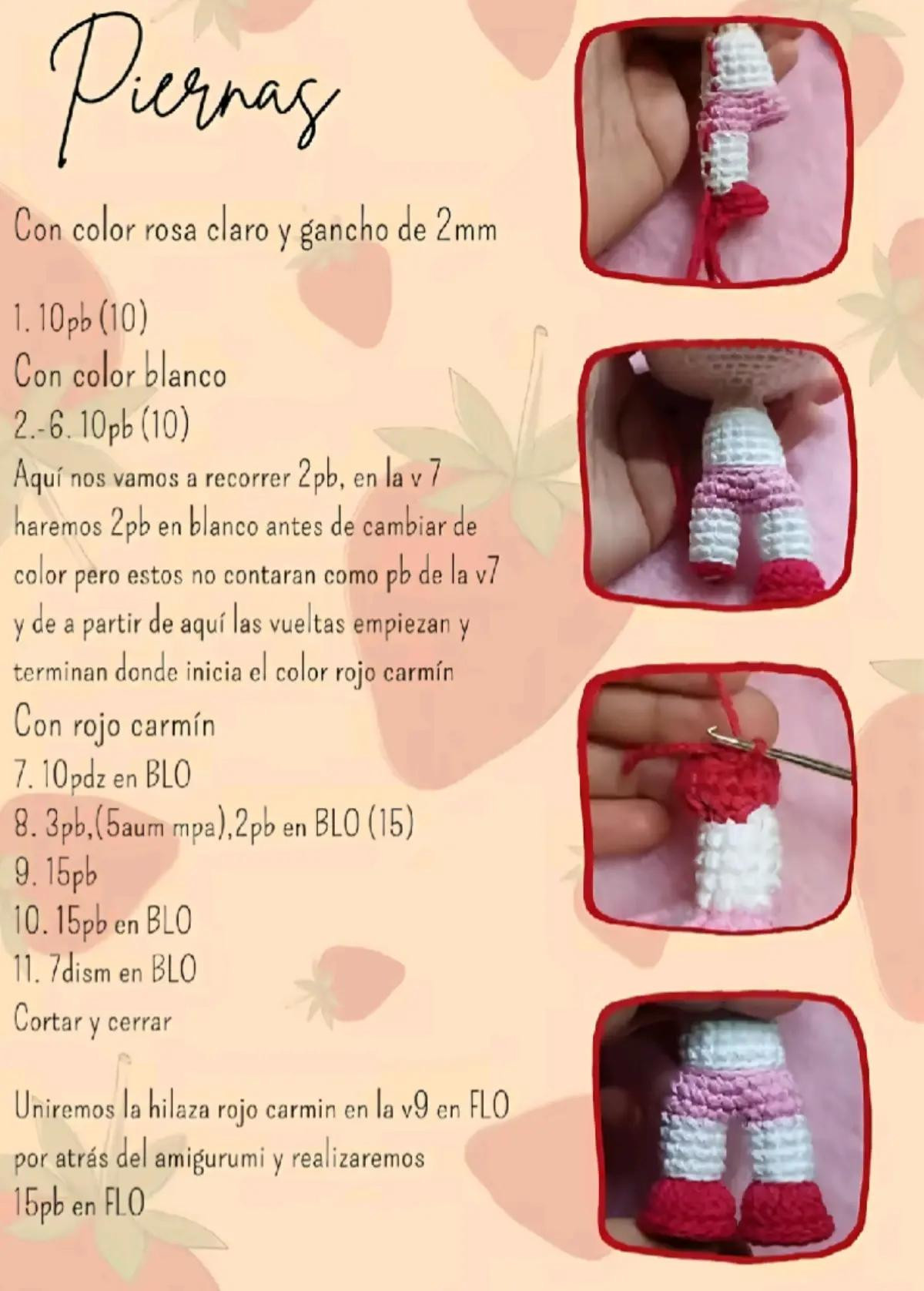 Muñeca de ganchillo inspirada en un personaje de fresa