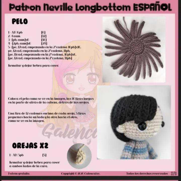 "Neville Longbottom Amigurumi: Patrón de Muñeco de Ganchillo Gratis"