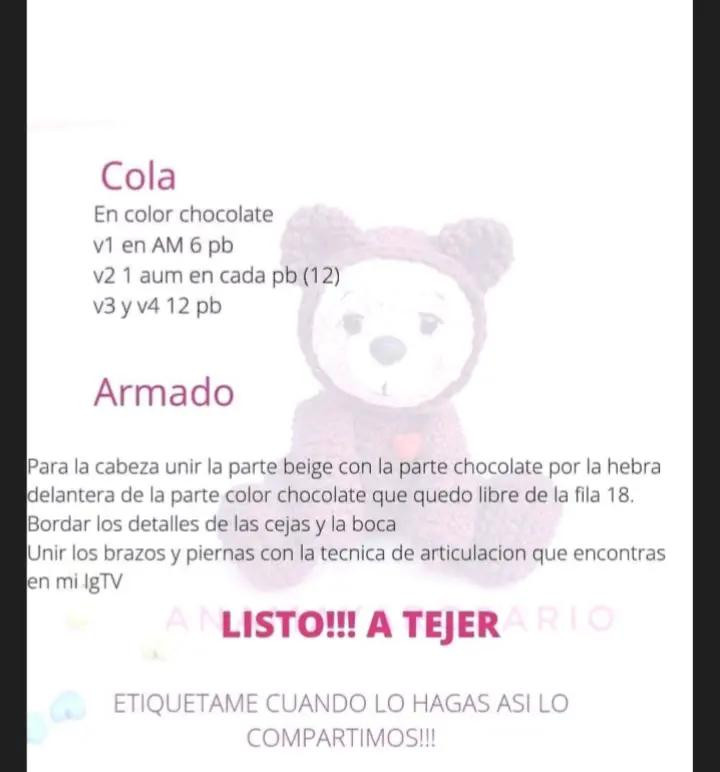Osito de crochet con corazón rojo: patrón detallado para tejedores
