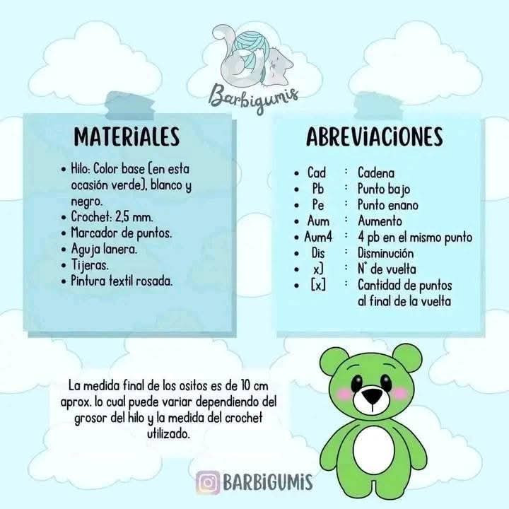 Ositos de ganchillo de colores brillantes para decorar tu espacio.