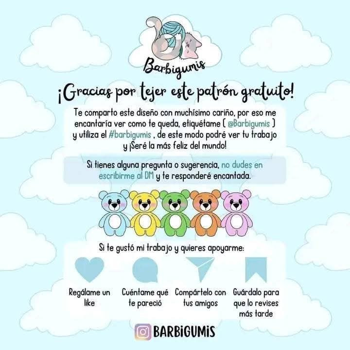 Ositos de ganchillo de colores brillantes para decorar tu espacio.