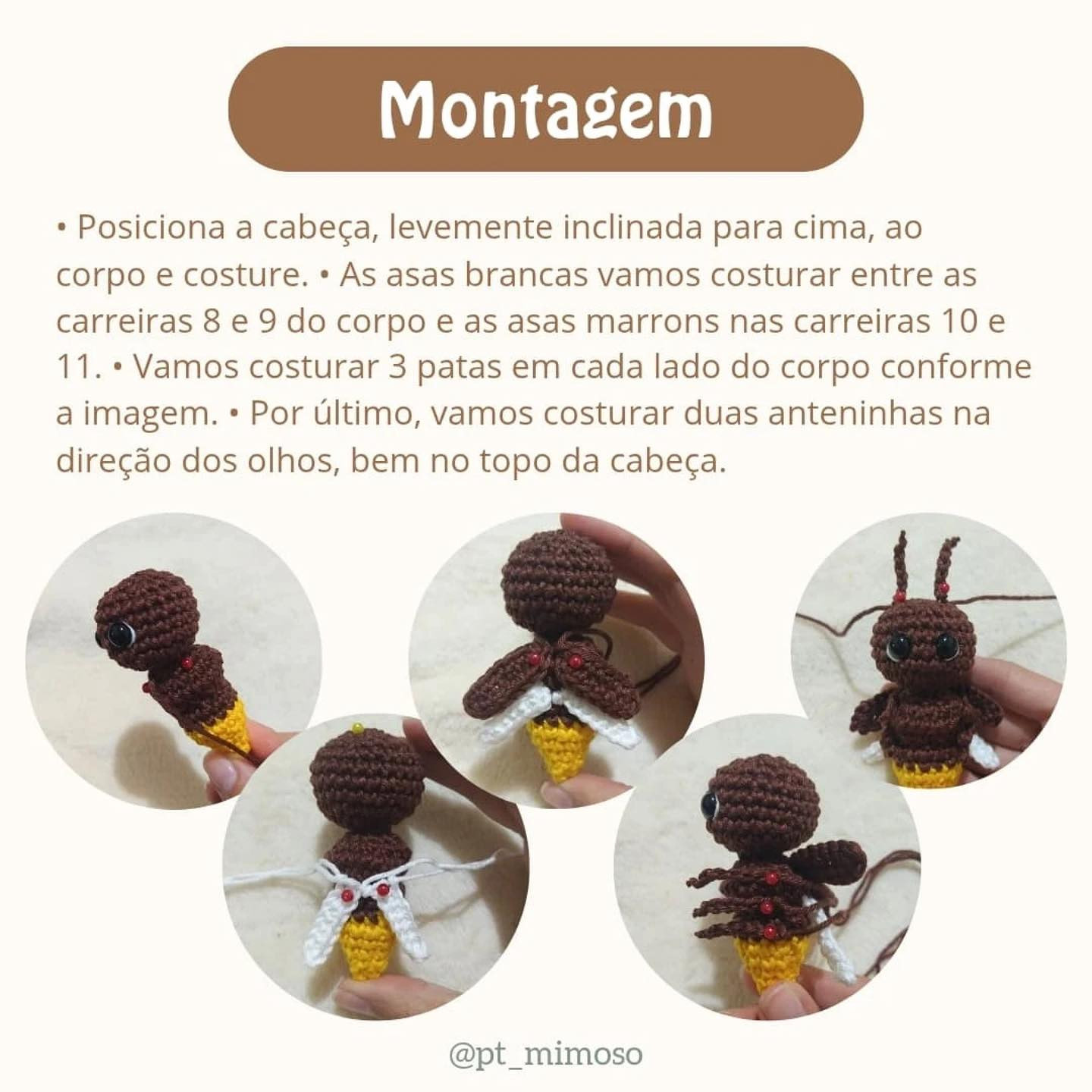 Padrão de Amigurumi de Formiga com Tocha - Grátis e Fácil de Seguir