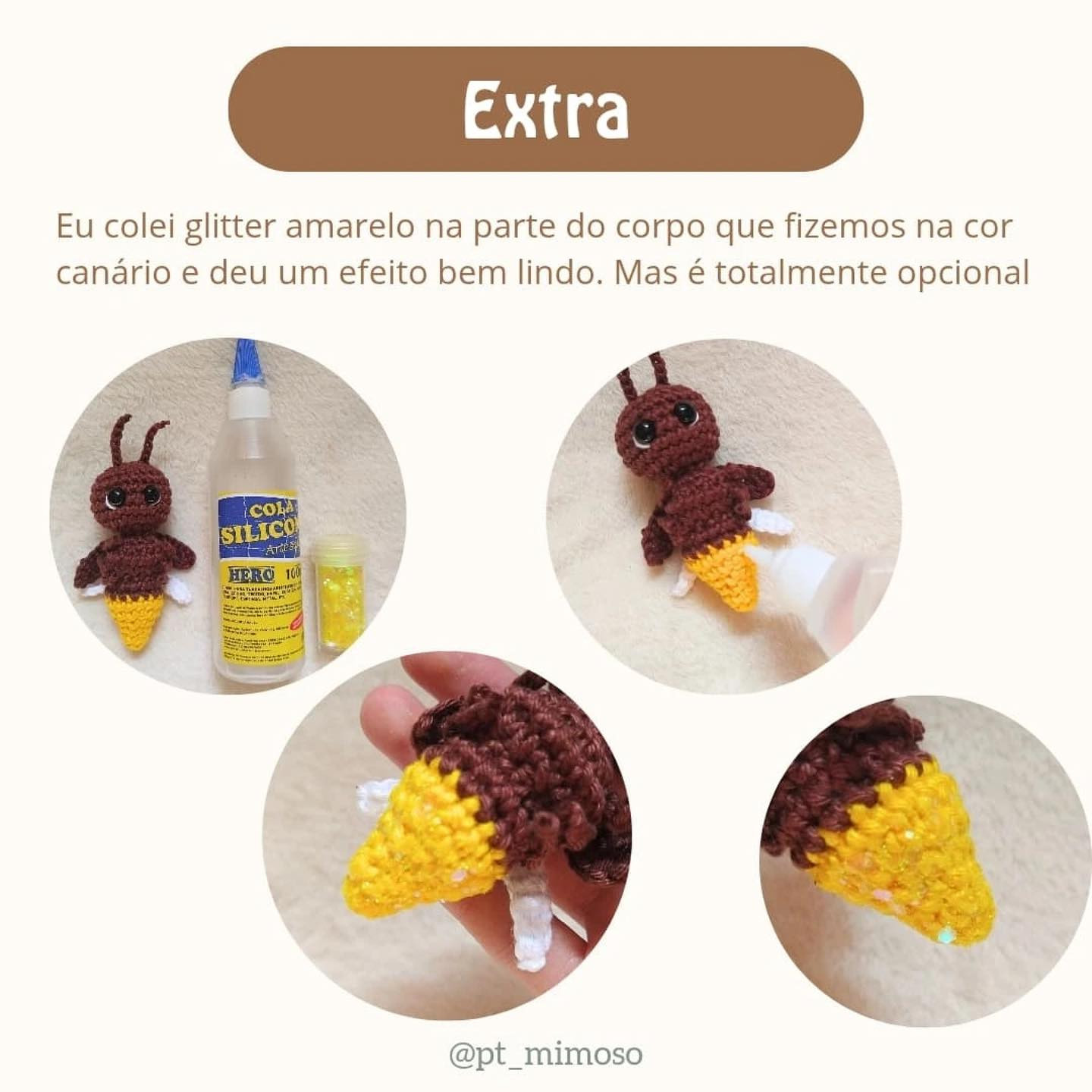 Padrão de Amigurumi de Formiga com Tocha - Grátis e Fácil de Seguir