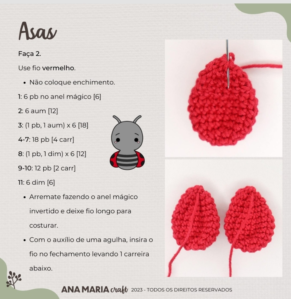 Padrão de Amigurumi de Joaninha Adorável: Receita Grátis para Crochê