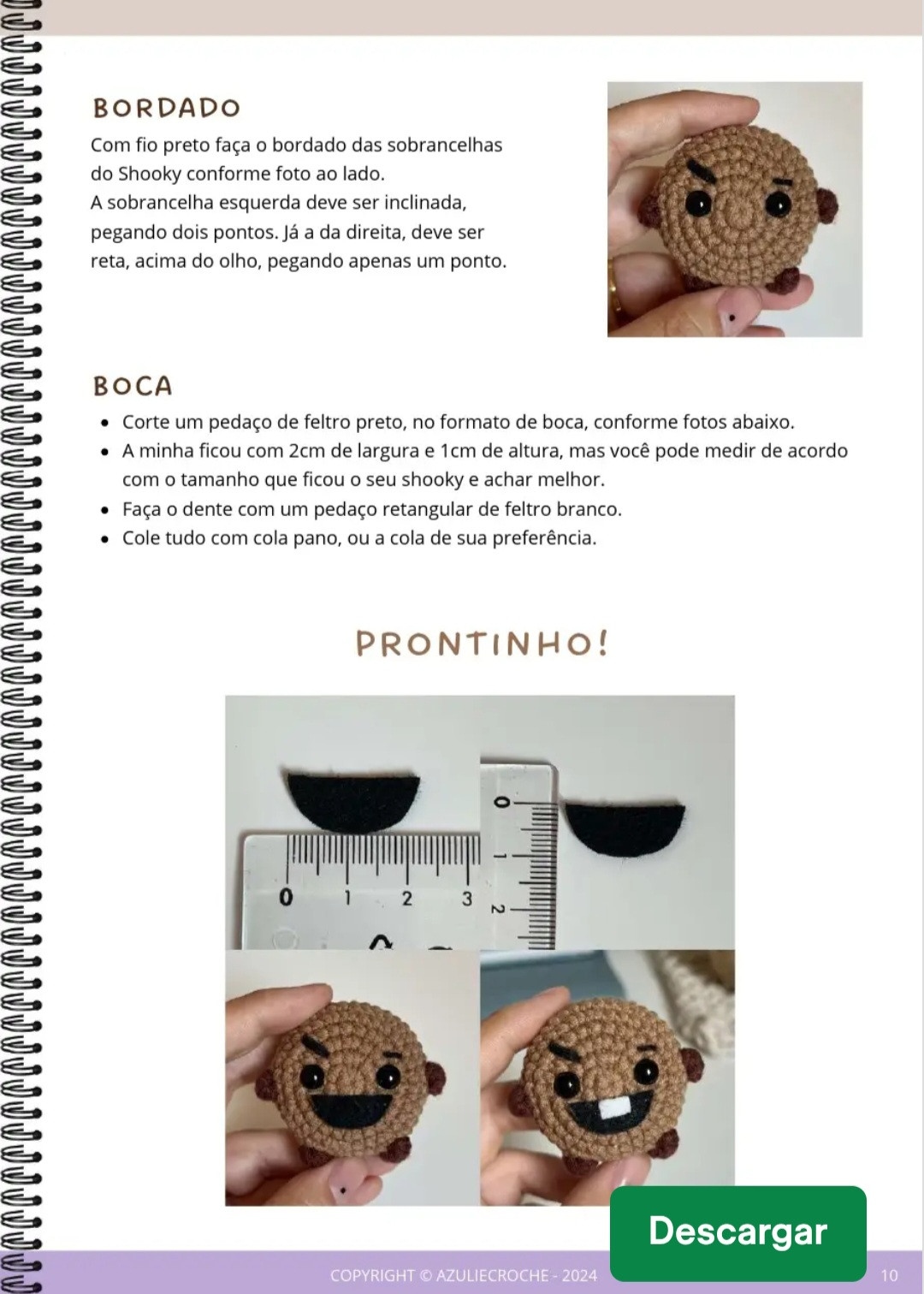 Padrão de Amigurumi: Instruções e Materiais para Criar Shooky