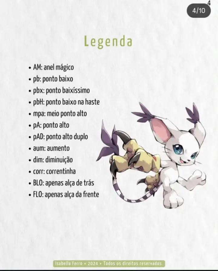 Padrão de Amigurumi Tailmon Gratuito por Isabella Ferro