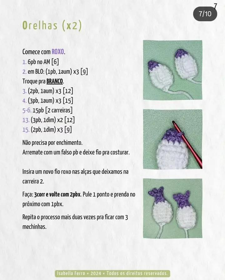 Padrão de Amigurumi Tailmon Gratuito por Isabella Ferro