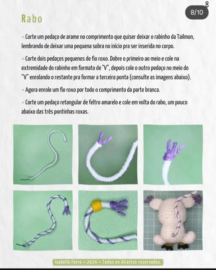 Padrão de Amigurumi Tailmon Gratuito por Isabella Ferro