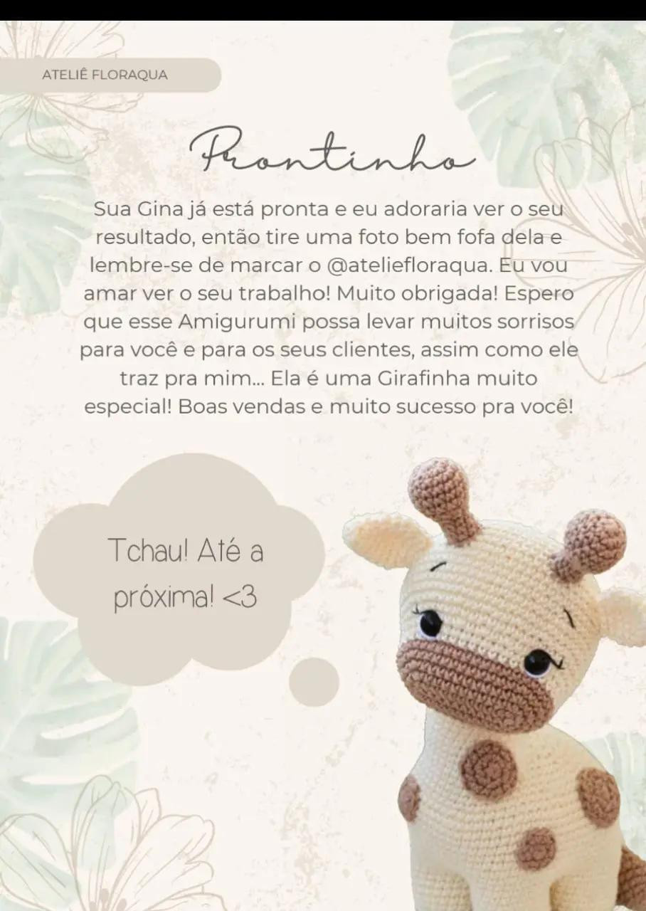 Padrão de Crochê Amigurumi Girafa Gina: Criação Adorável e Detalhada