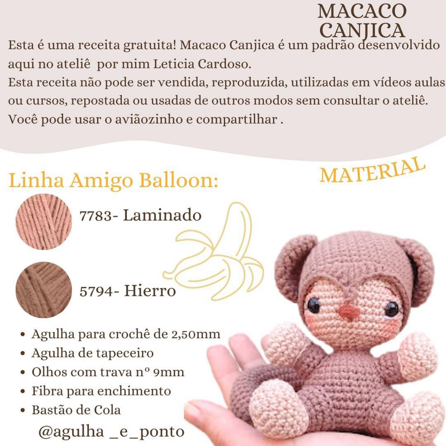 Padrão de Crochê de Um Ursinho Amigurumi Fofo