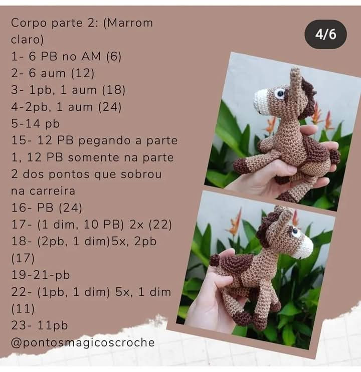 Padrão de Crochê Grátis: Cavalo de Brinquedo Amigurumi