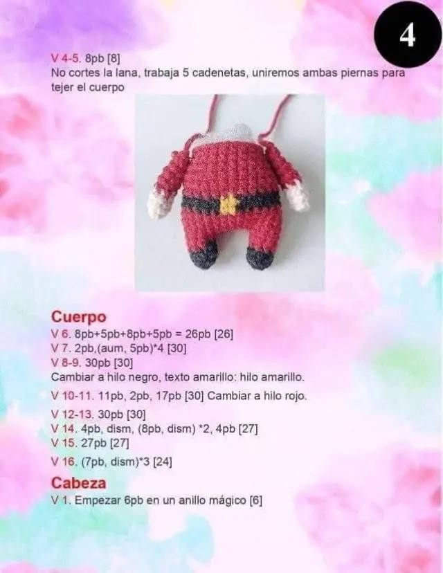 PAPÁ NOEL AMIGURUMI: PATRÓN GRATUITO PARA TEJER EN NAVIDAD