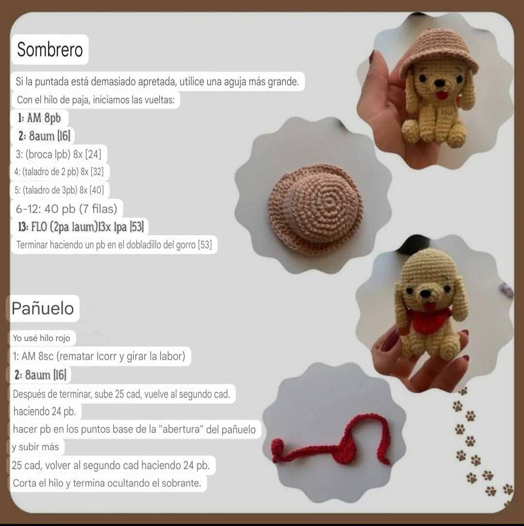 Patrón Amigurumi: Crea un Perro de Ganchillo con Bufanda