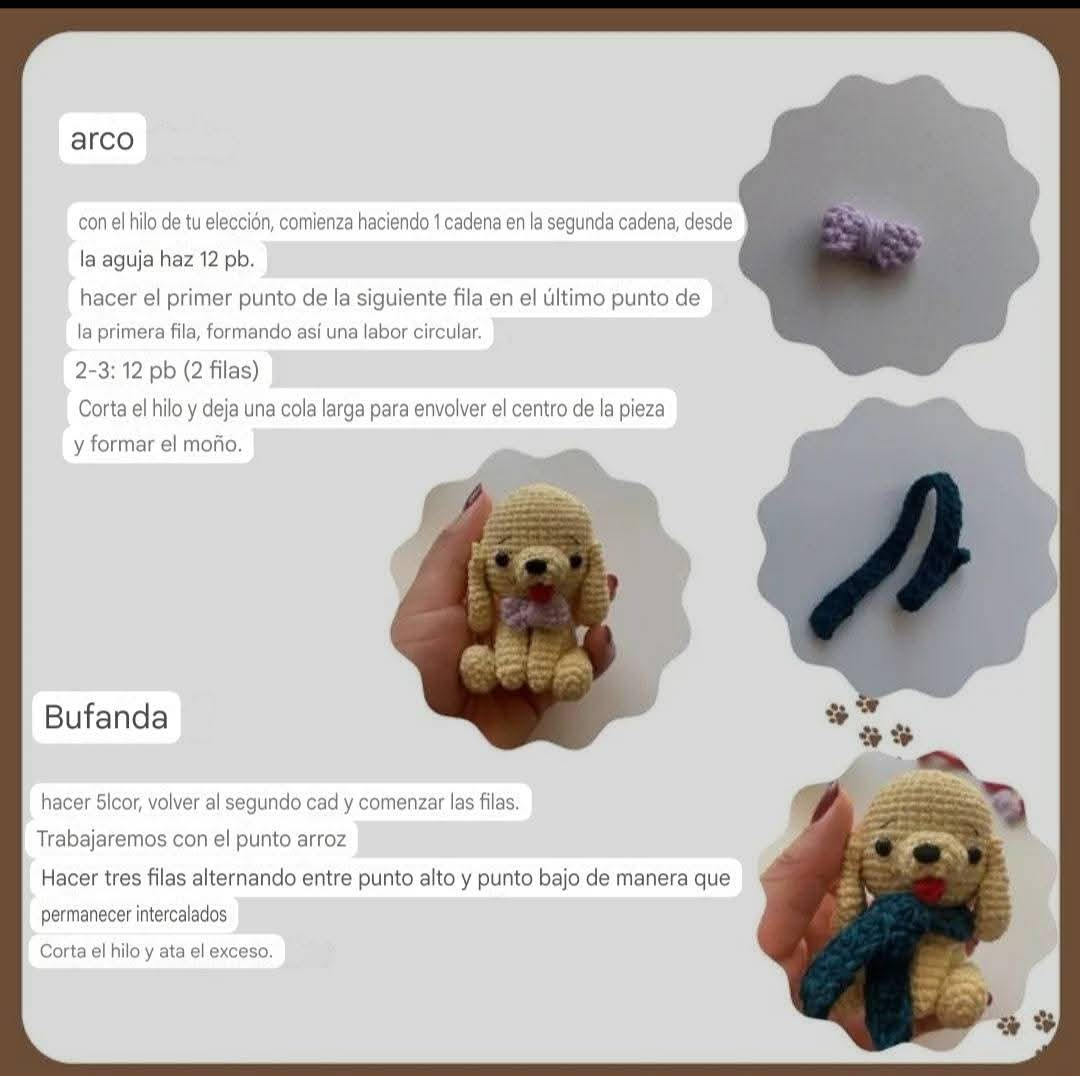 Patrón Amigurumi: Crea un Perro de Ganchillo con Bufanda
