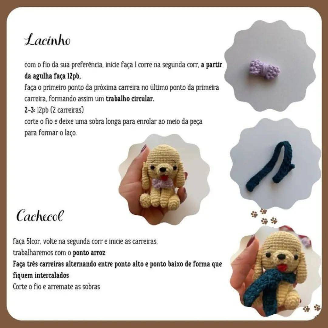 Patrón Amigurumi: Crea un Perro de Ganchillo con Bufanda