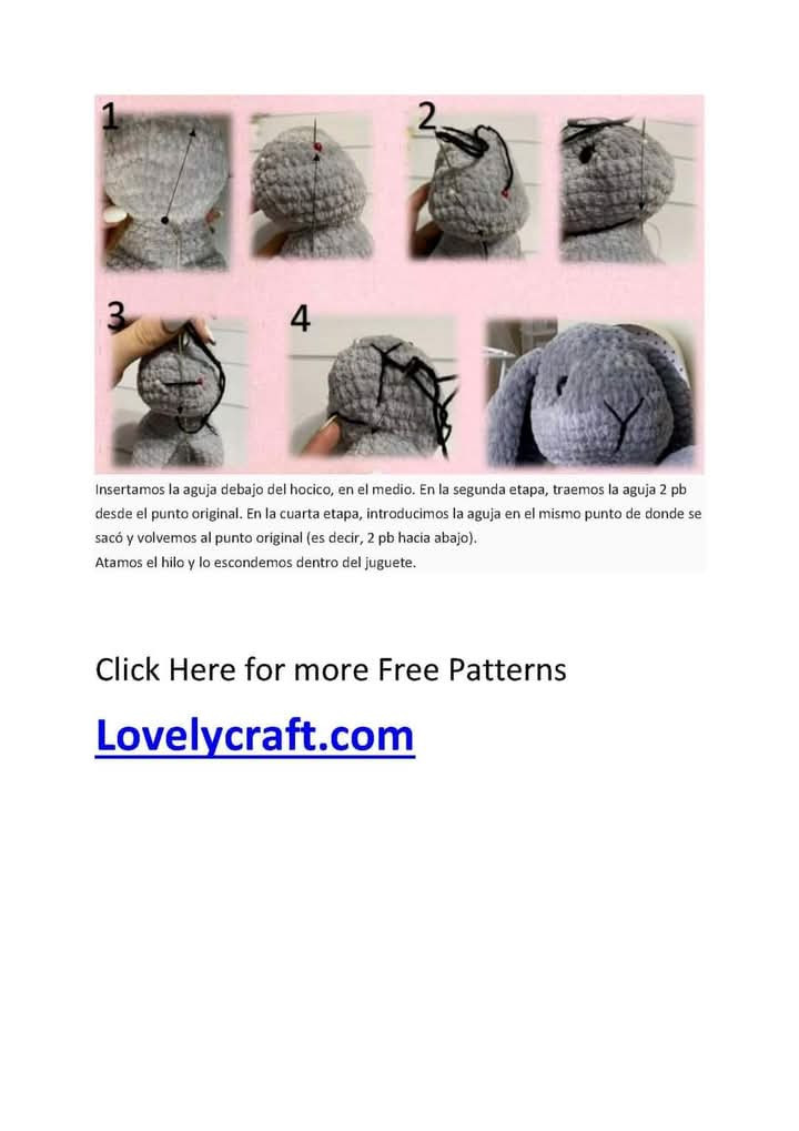 Patrón Amigurumi de Conejo: Descarga Gratuita en PDF