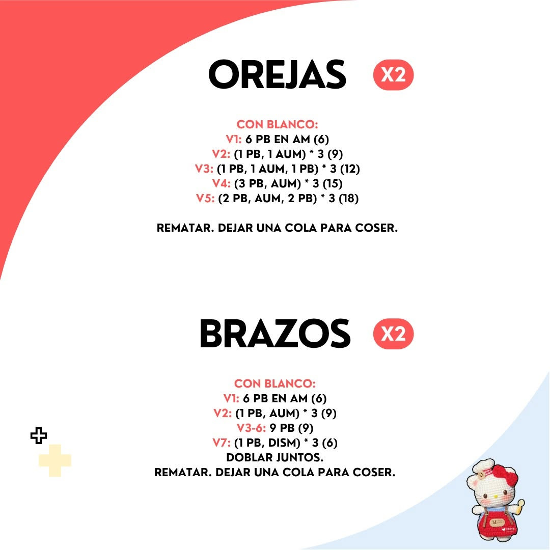 Patrón Amigurumi de Hello Kitty: Instrucciones Detalladas y Gratuitas