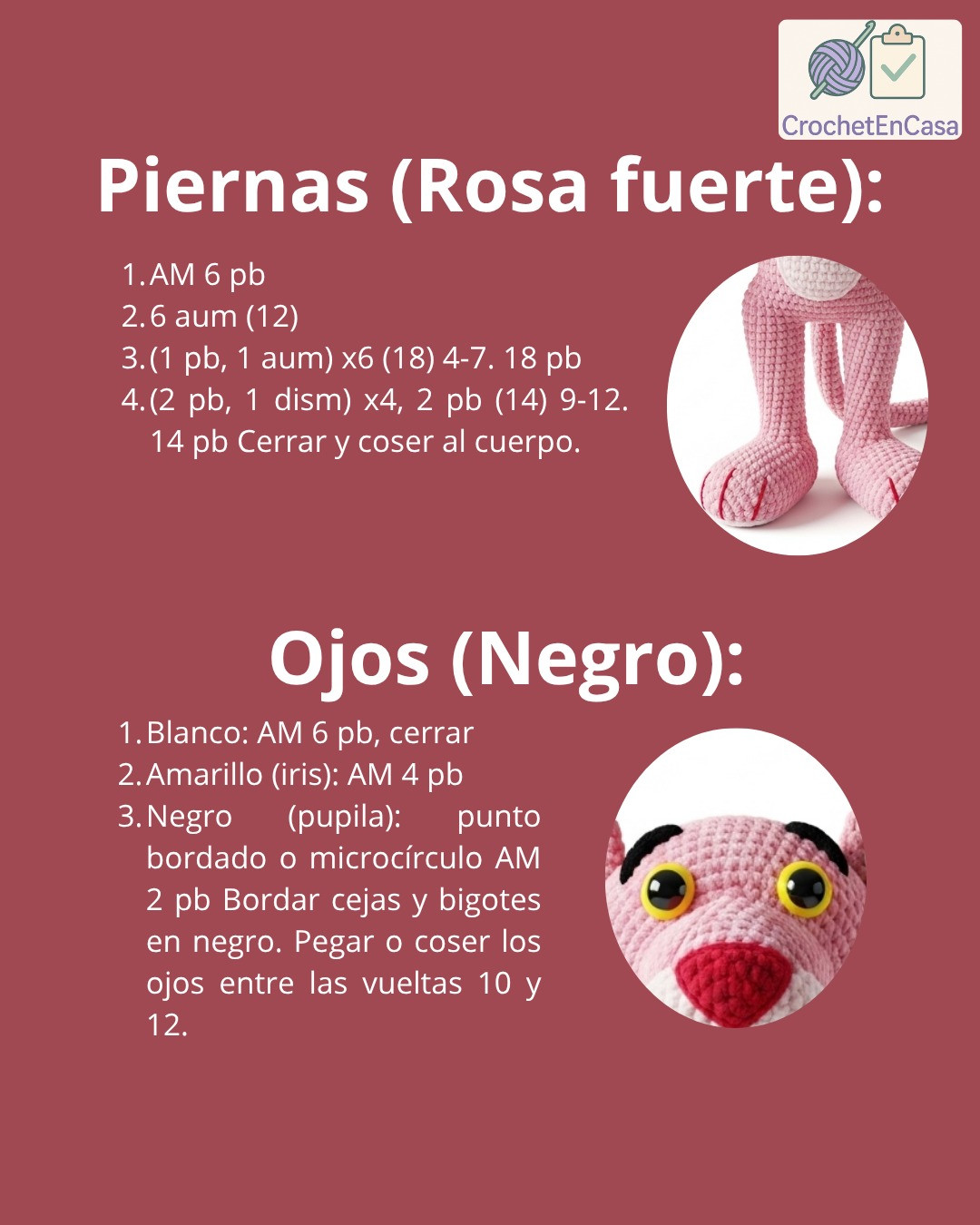 Patrón amigurumi de la Pantera Rosa: crea tu propio personaje icónico