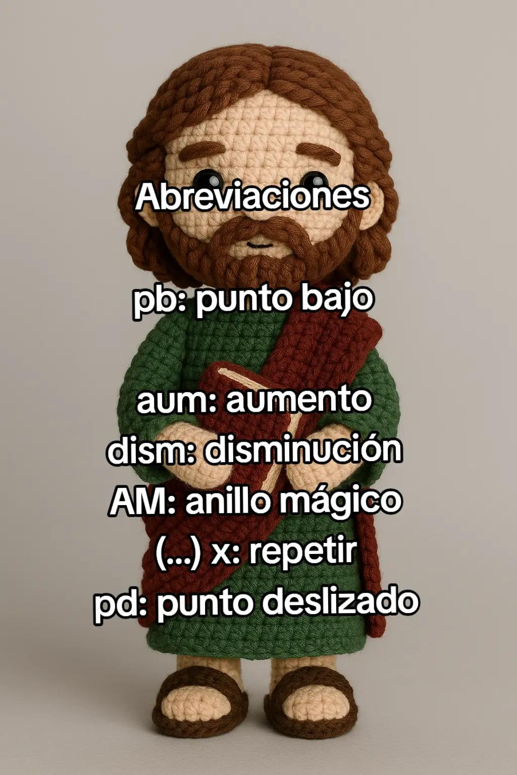 Patrón Amigurumi de San Juan Evangelista: Creación Intermedia de 18-22 cm