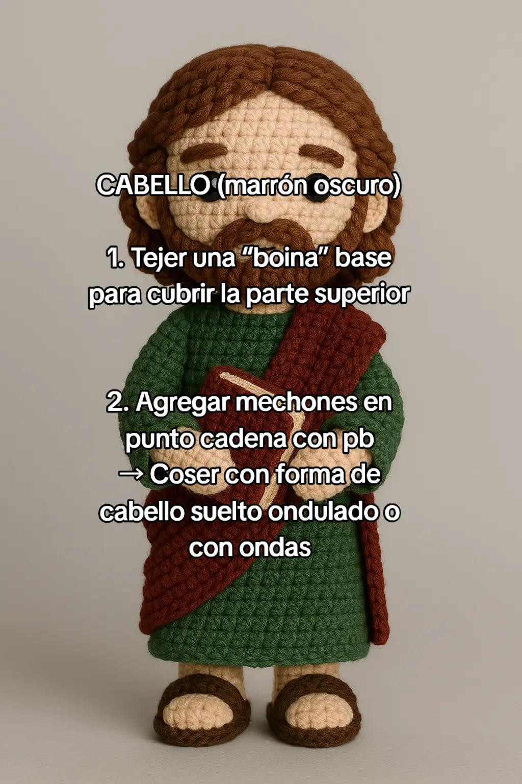 Patrón Amigurumi de San Juan Evangelista: Creación Intermedia de 18-22 cm