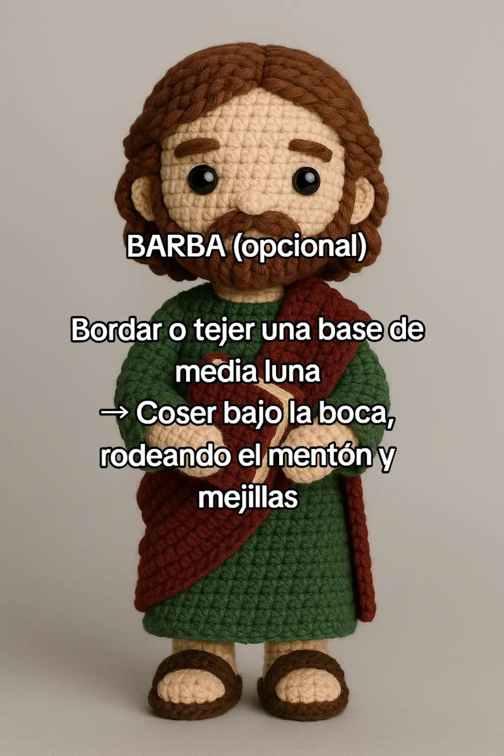 Patrón Amigurumi de San Juan Evangelista: Creación Intermedia de 18-22 cm