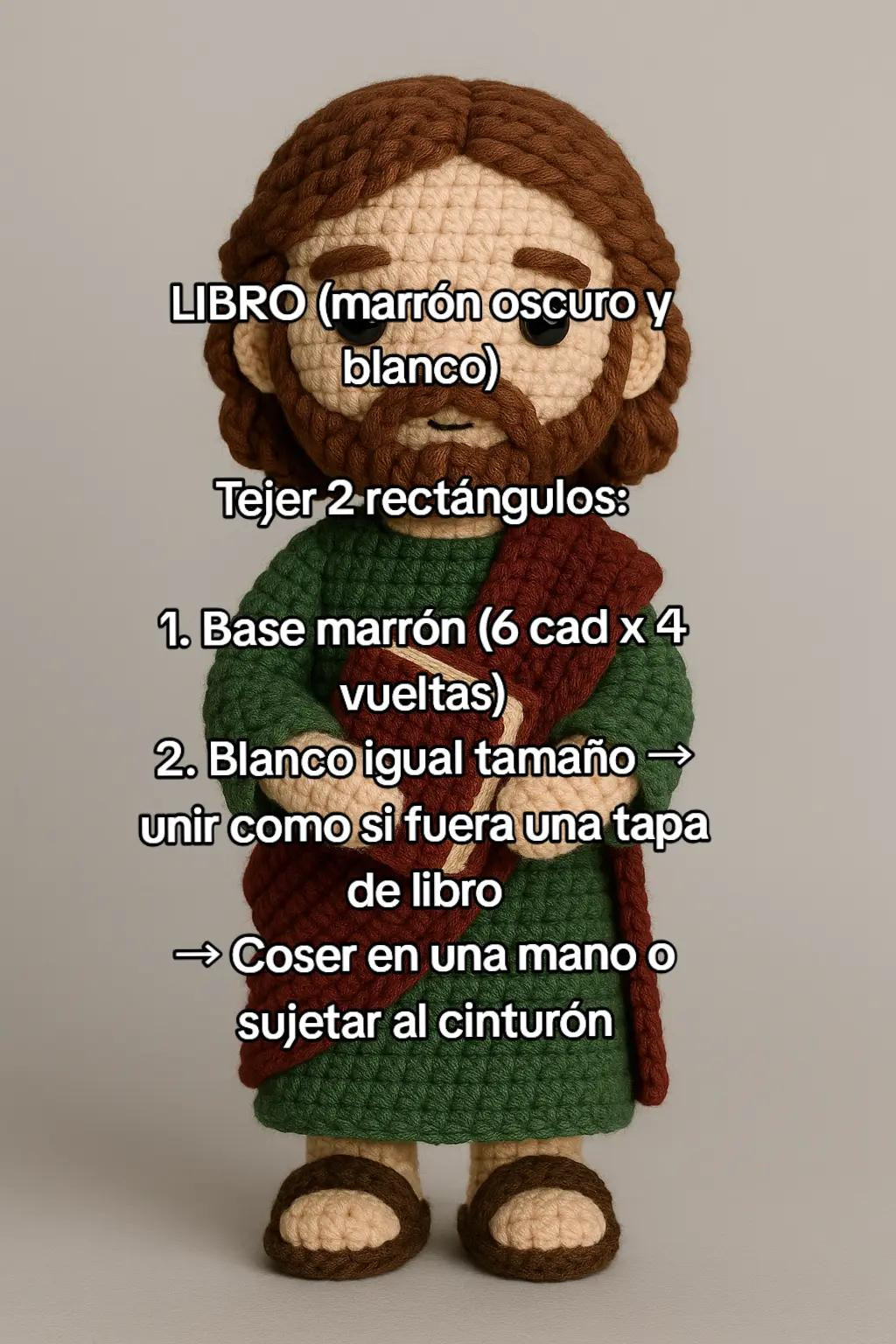 Patrón Amigurumi de San Juan Evangelista: Creación Intermedia de 18-22 cm