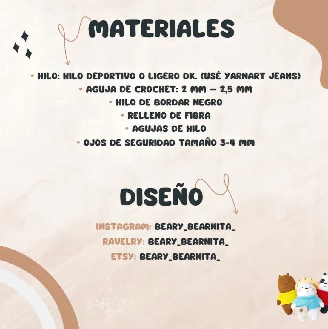 Patrón Amigurumi Gratis: Osos Escandalosos Pardo y Polar