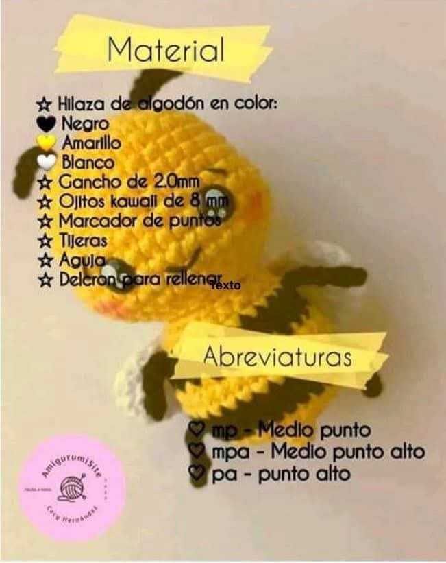 Patrón de Amigurumi: Abeja de Ganchillo Adorable y Fácil de Hacer