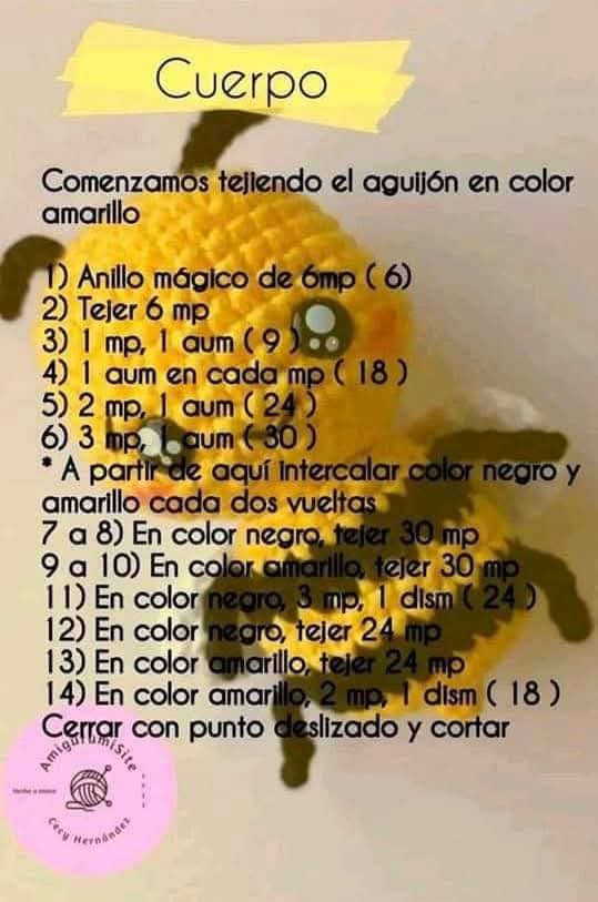 Patrón de Amigurumi: Abeja de Ganchillo Adorable y Fácil de Hacer