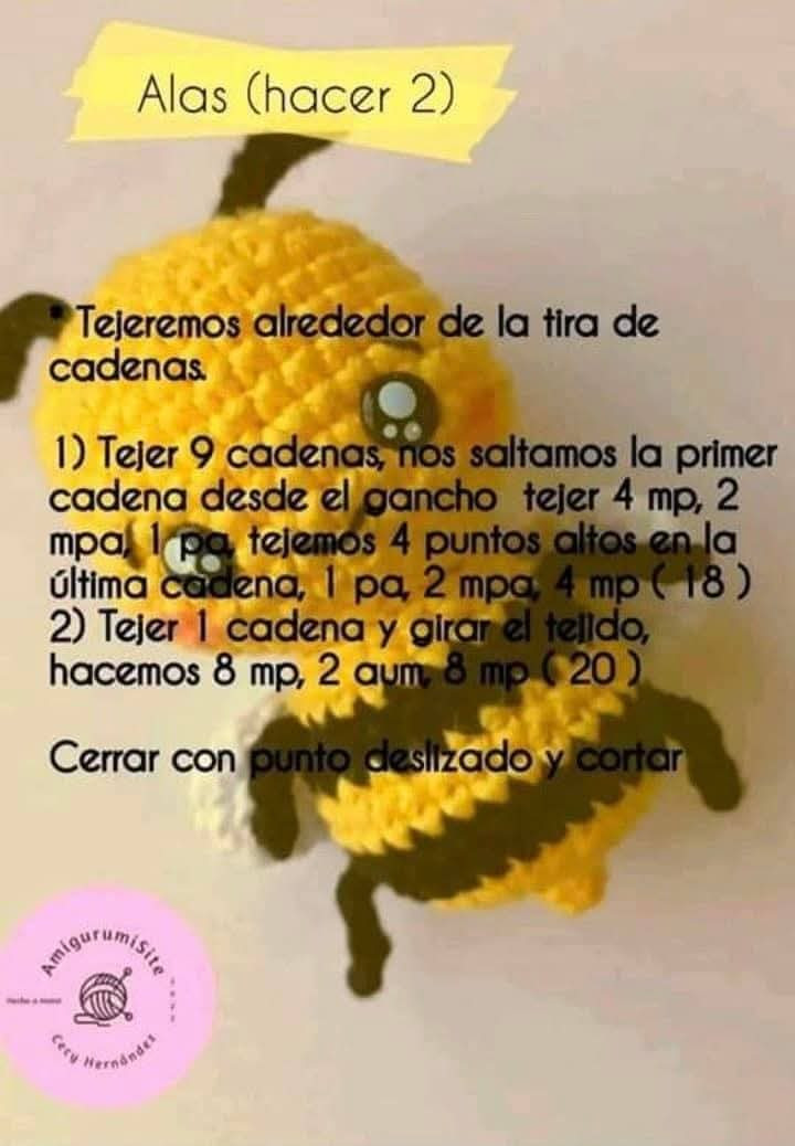 Patrón de Amigurumi: Abeja de Ganchillo Adorable y Fácil de Hacer