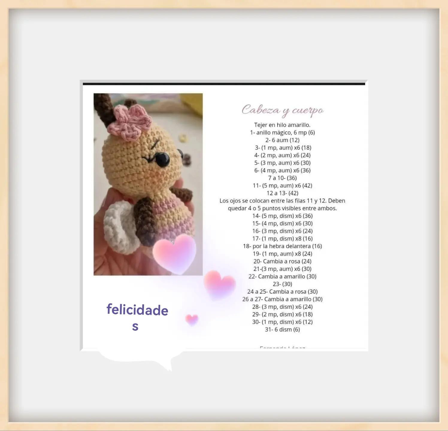 Patrón de Amigurumi: Abejita Dulce y Fácil de Tejer