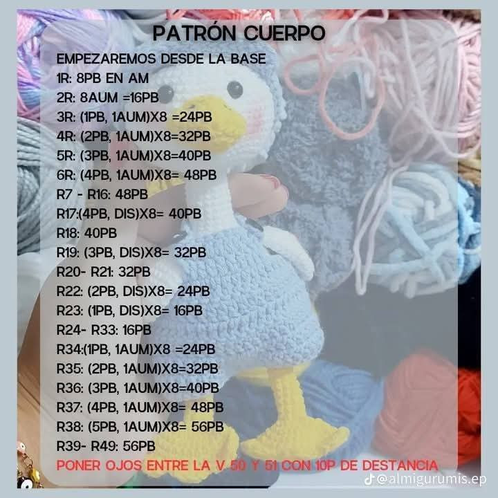 Patrón de Amigurumi: Adorable Gansito de Crochet para Principiantes