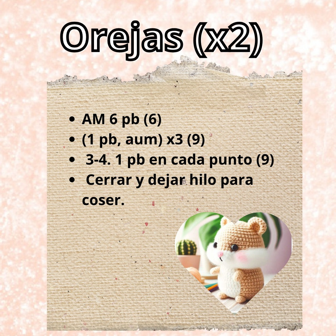 Patrón de amigurumi: Adorable hamster de crochet para principiantes