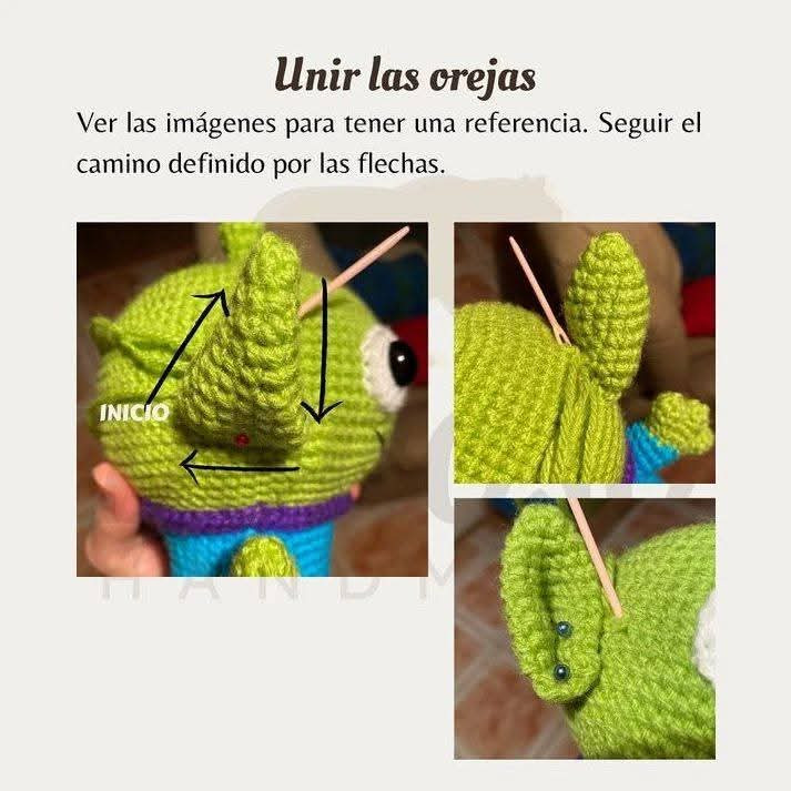 Patrón de Amigurumi Alien de Toy Story Gratis y Fácil de Seguir