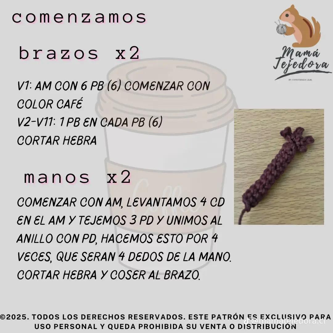 Patrón de Amigurumi: Capuchino Asesino con Espadas