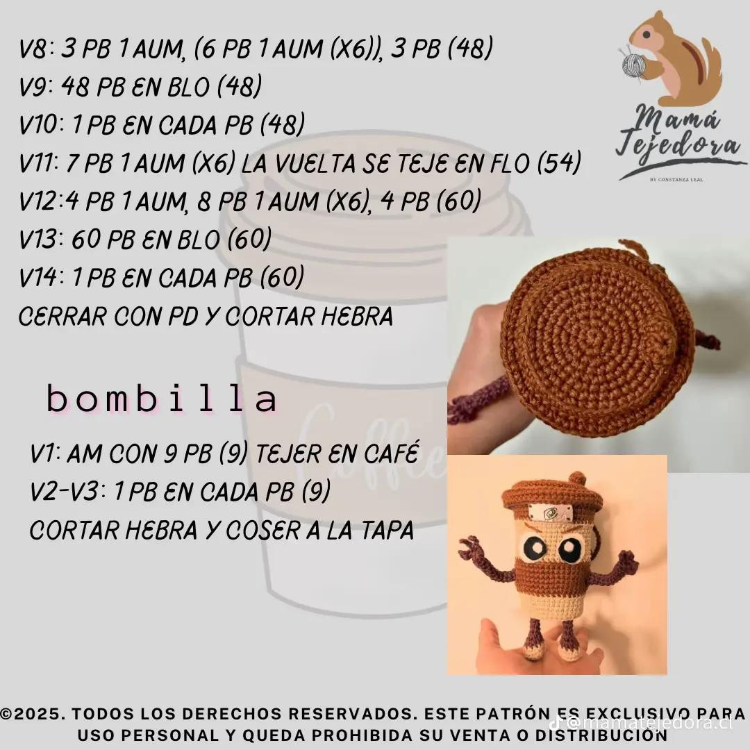 Patrón de Amigurumi: Capuchino Asesino con Espadas