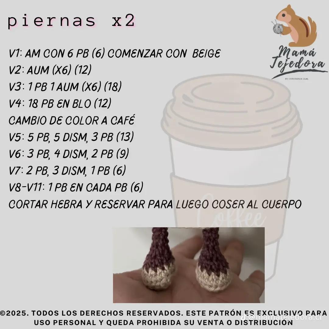 Patrón de Amigurumi: Capuchino Asesino con Espadas