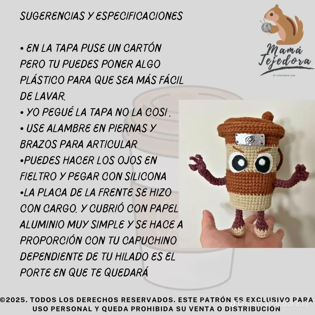 Patrón de Amigurumi: Capuchino Asesino con Espadas