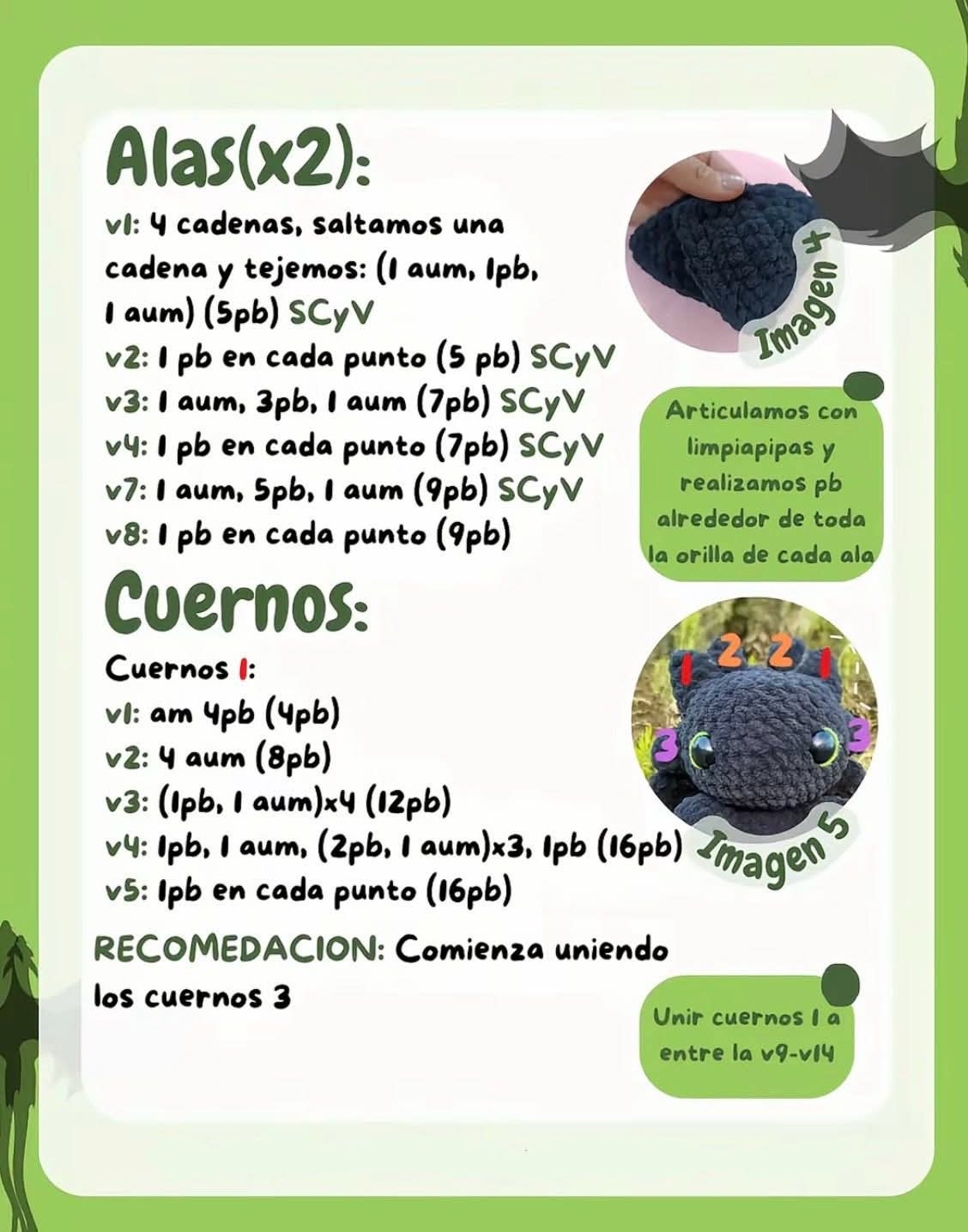 Patrón de Amigurumi Chimuelo: ¡Crea tu propio dragón adorable!