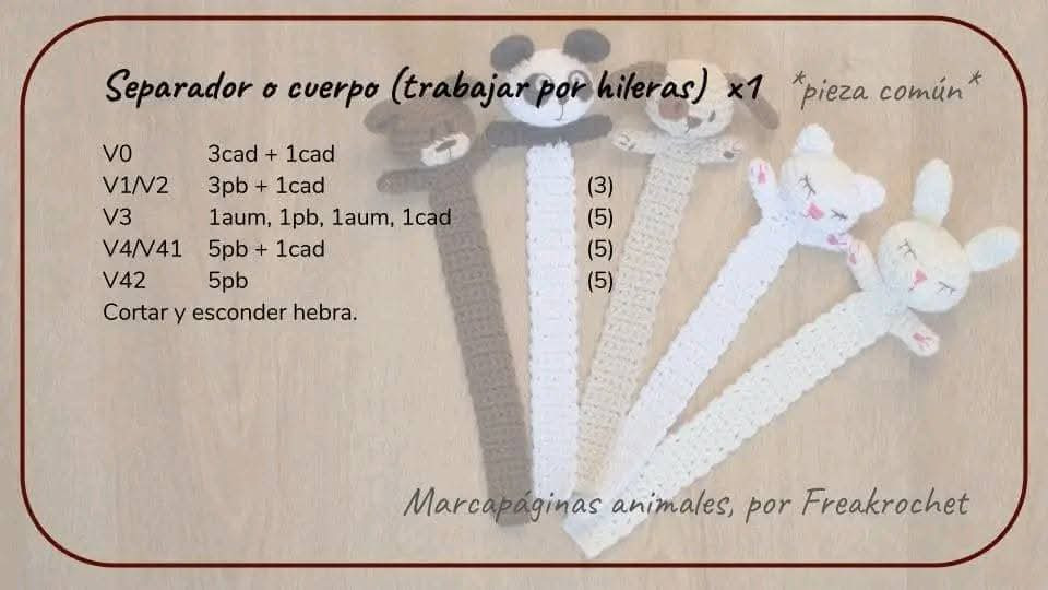 PATRÓN DE AMIGURUMI: CÓMO HACER UN MARCAPÁGINAS CON FORMAS DE ANIMALES