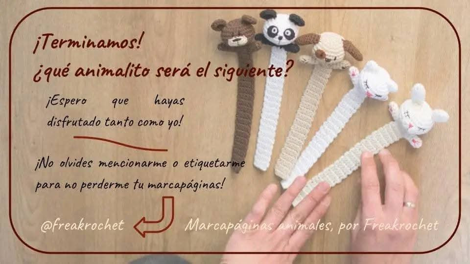 PATRÓN DE AMIGURUMI: CÓMO HACER UN MARCAPÁGINAS CON FORMAS DE ANIMALES