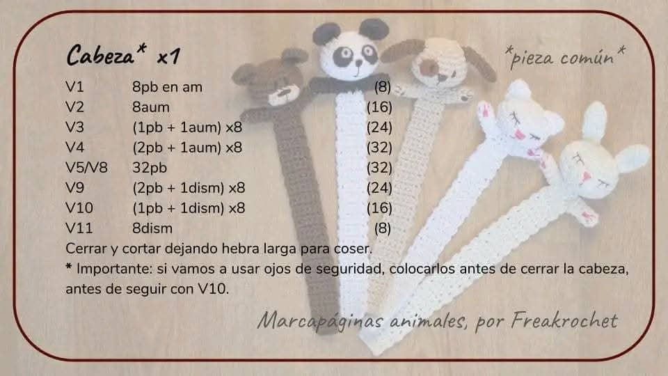 PATRÓN DE AMIGURUMI: CÓMO HACER UN MARCAPÁGINAS CON FORMAS DE ANIMALES
