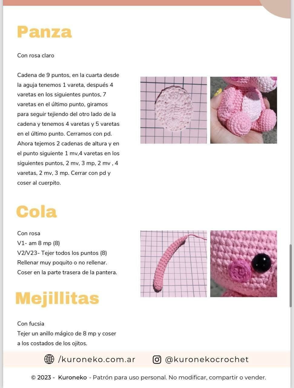 Patrón de amigurumi: Cómo hacer una pantera rosa adorable