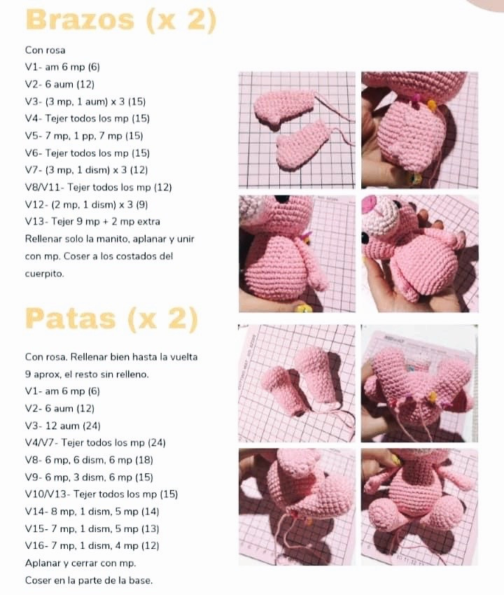 Patrón de amigurumi: Cómo hacer una pantera rosa adorable